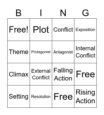 Fiction BINGO Cards Bingo Card