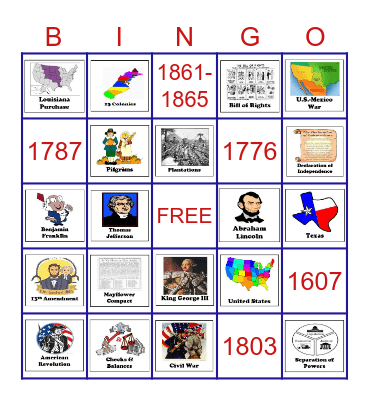 Social Studies Bingo Card