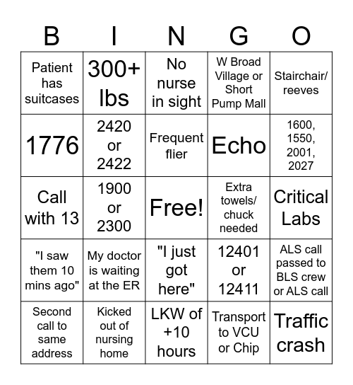 Station 34 Bingo Card