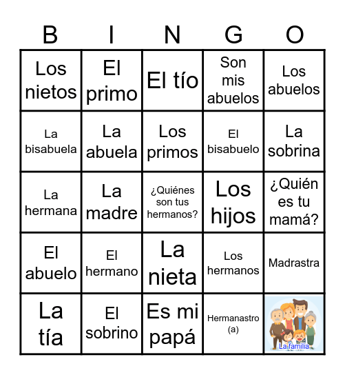 La Familia Bingo Card