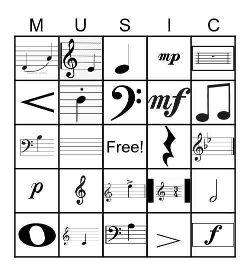 MUSIC THEORY Bingo Card