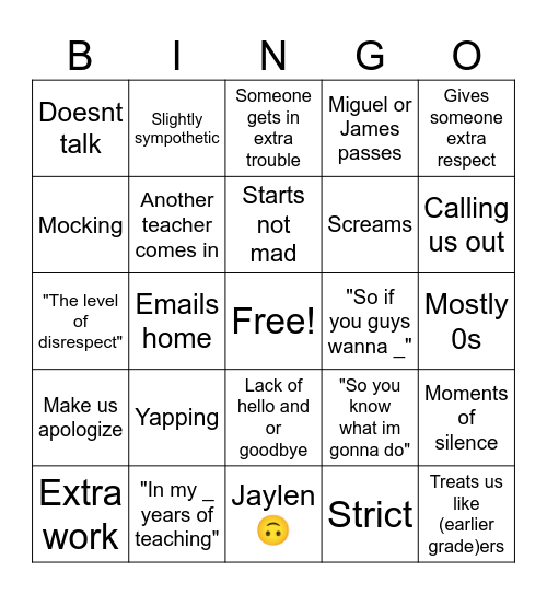 Mr straw stick Bingo Card