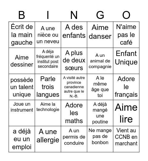 Rentrée 2024 Bingo Card