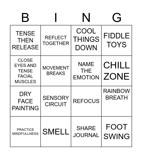 REGULATION Bingo Card