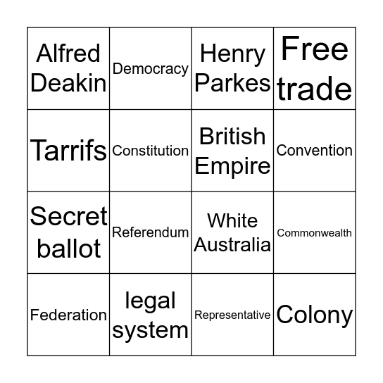 Federation BINGO Card