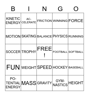 SPORTS BINGO Card