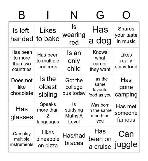 Icebreaker Bingo: Find Someone Who Bingo Card