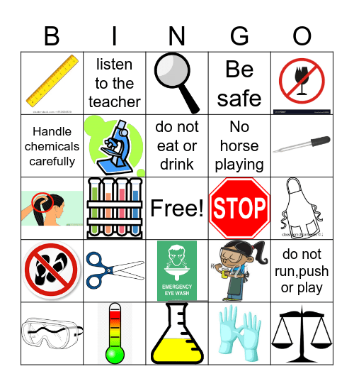 Lab Safety Bingo Card