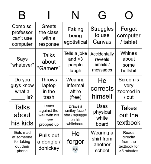 Bilitski Bingo Card