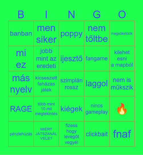 ratyi online game Bingo Card