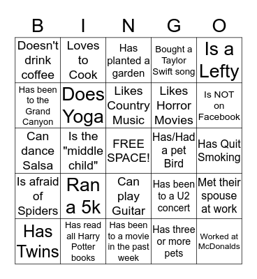 Northeast TPR DM Summit "People Bingo" Bingo Card
