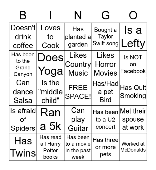 Northeast TPR DM Summit "People Bingo" Bingo Card