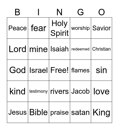 "My Testimony" Bingo Card