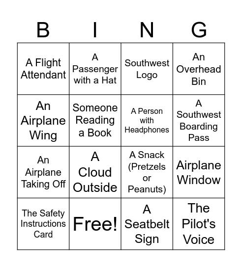 Jack's Bingo Card Bingo Card