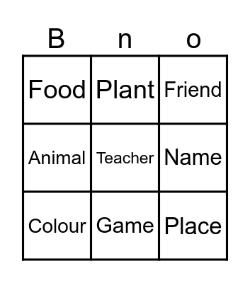 Bingo Card
