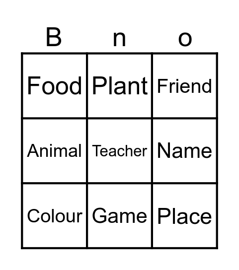 Bingo Card