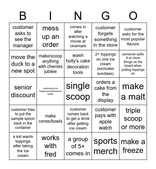 8/30/2024 morning shift Bingo Card