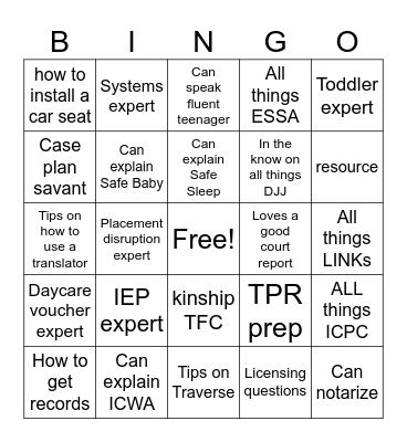 Phone a friend Bingo Card