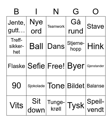 Party Sk Bingo Card