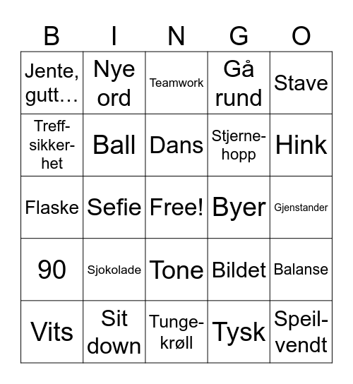 Party Sk Bingo Card