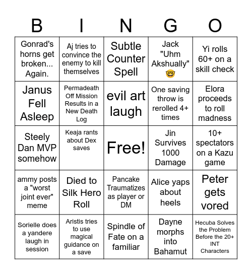 Starry Shores Bingo! Bingo Card