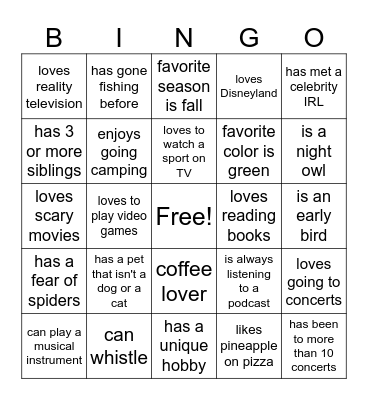 Icebreaker BINGO Card