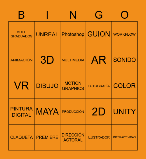 MULTI Bingo Card