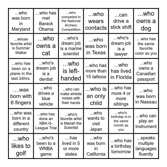 OLE MISS WBB - Human Bingo Card