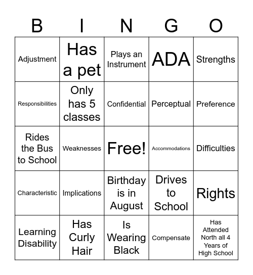 Key Words: PM-U2 Lessons 14, 15, & 16 Bingo Card