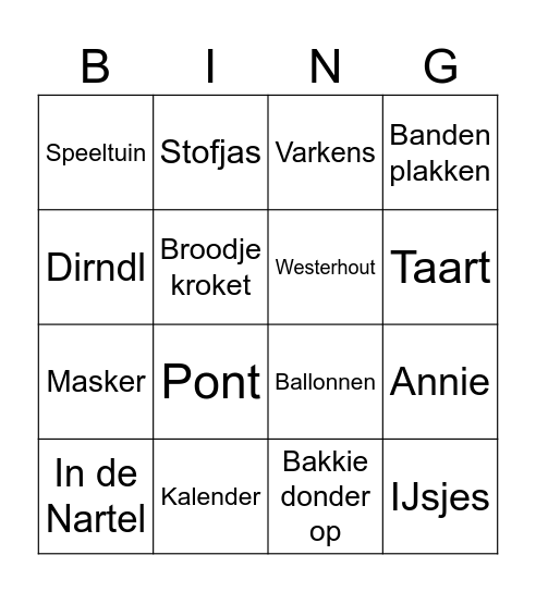 Nijmannendag 2024 Bingo Card