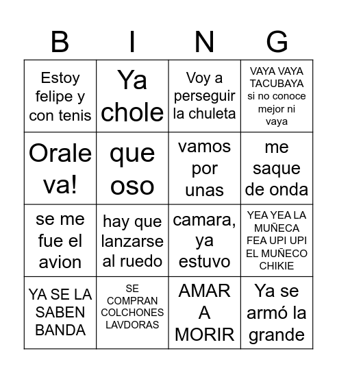 CHILANBINGO Card