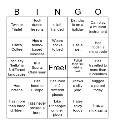 Bingo Card