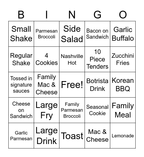 PDQ Shenanigans Bingo Card