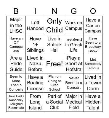 Get to Know Your Neighbors! Bingo Card