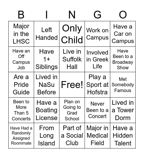 Get to Know Your Neighbors! Bingo Card