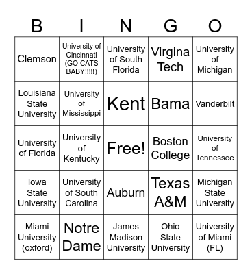 Gr-Uber Game's Unlimited Bingo Card