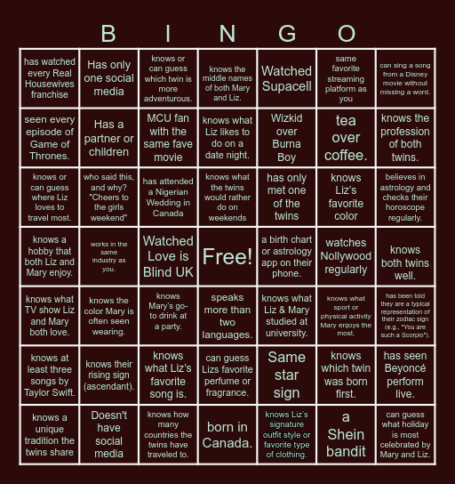 O L A P A L O O Z A Bingo Card