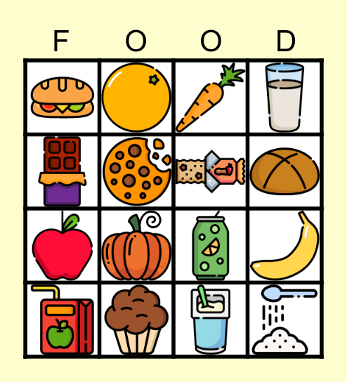 FOOD Bingo Card