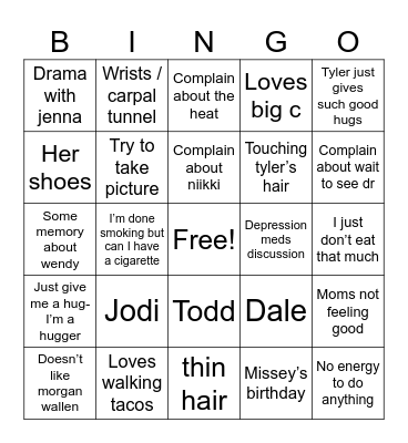 YOINGO Bingo Card