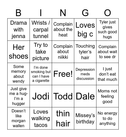 YOINGO Bingo Card