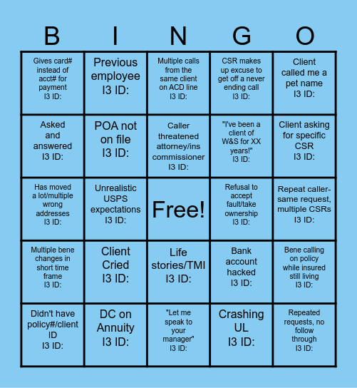 AOS Div D Legion Bingo Card