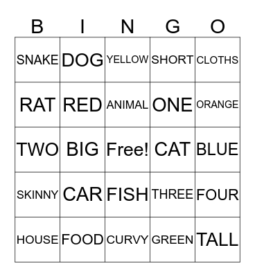 BINGO Card