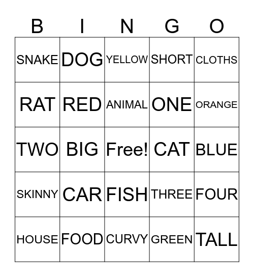 BINGO Card