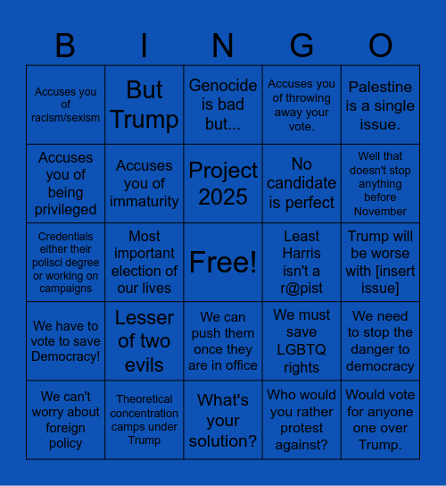 SHITLIB BINGO Card