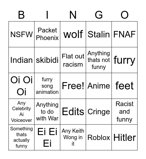 Keith Wong Bingolicous Bingo Card