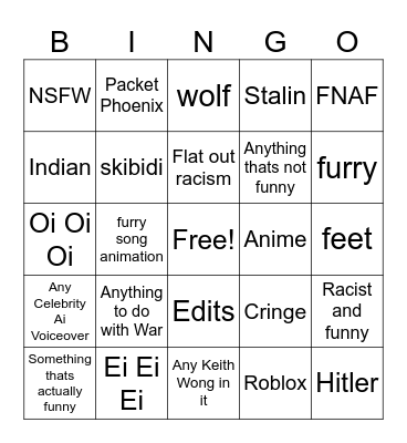 Keith Wong Bingolicous Bingo Card