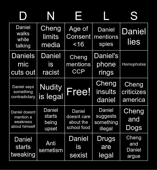 daniel larson ucla bingo Card