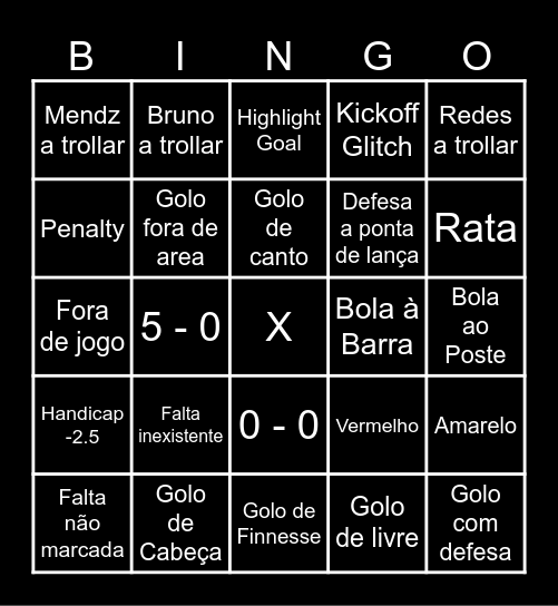 FIFA Bingo Card