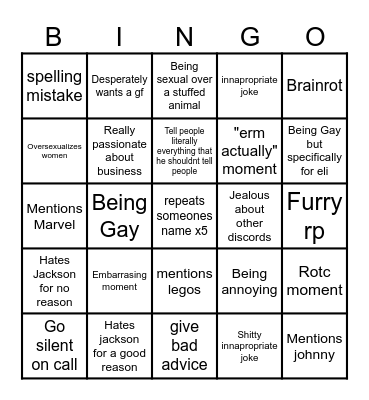 Bobby Bingo Card