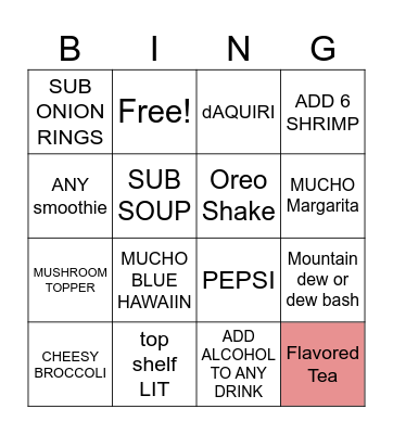 BLACKOUT BINGO Card